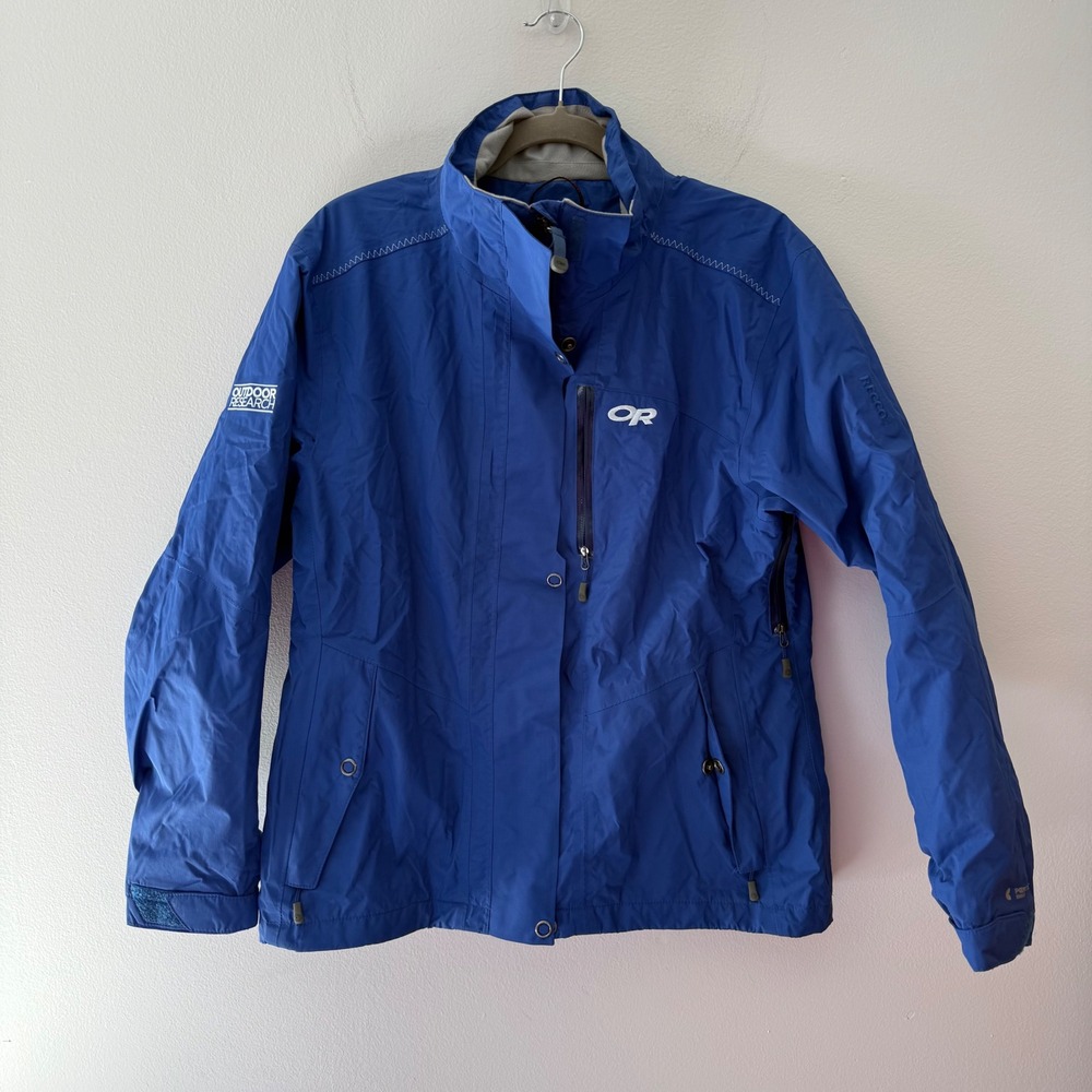 Outdoor Research RECCO Blue Ski Snowboard Shell Jacket Womens Medium Pit Zips